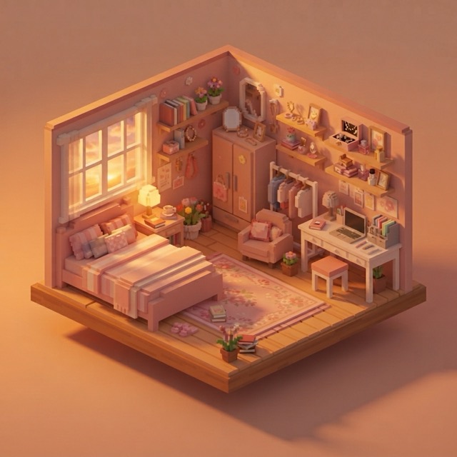 夕方の部屋